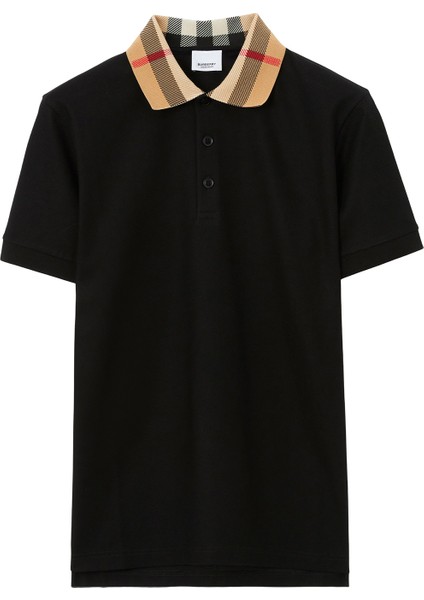 Pamuklu Siyah Polo Yaka Erkek T-Shirt