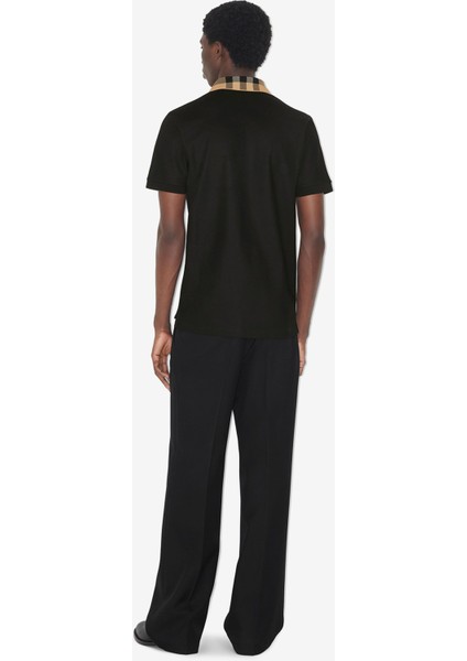 Pamuklu Siyah Polo Yaka Erkek T-Shirt fırsatları