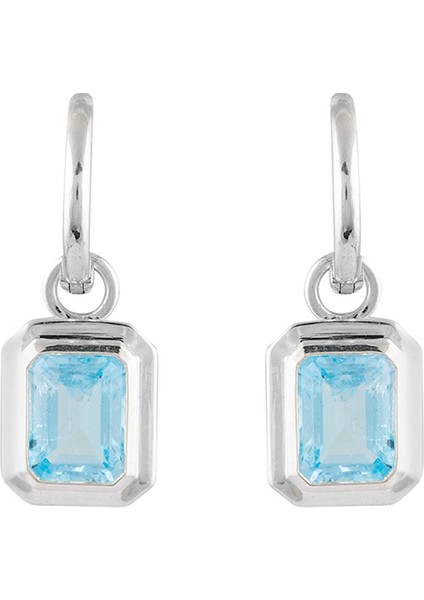 Topaz Değerli Taşlı Gümüş Kadın Küpe