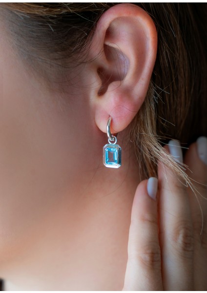 Topaz Değerli Taşlı Gümüş Kadın Küpe indirimleri