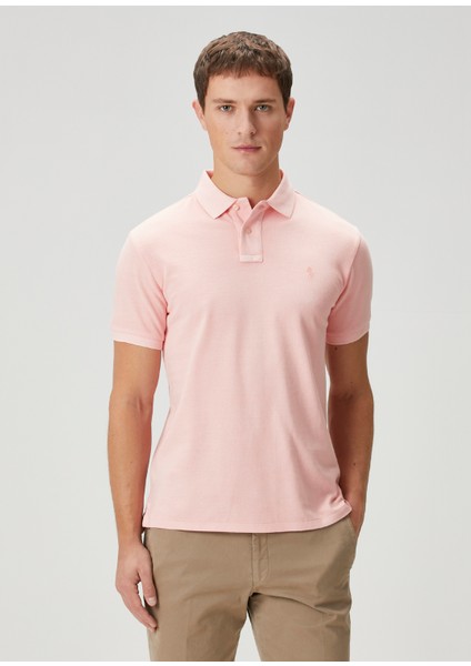 Açık Pembe Polo Yaka T-Shirt
