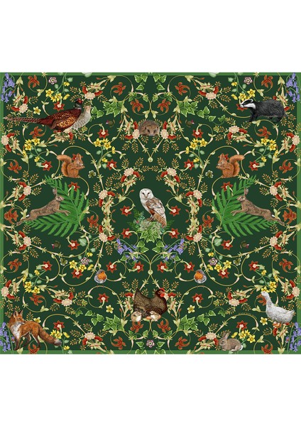 Dünyanın Kutlaması Ipek Eşarp 120X120 cm
