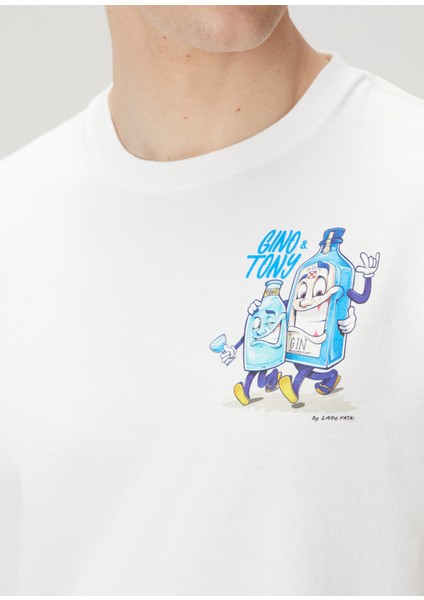 Portofino Mavi Beyaz Baskılı T-Shirt indirimleri