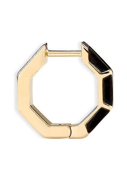 Elemental Solids Onyx Taşlı 14 Ayar Altın Kadın Küpe