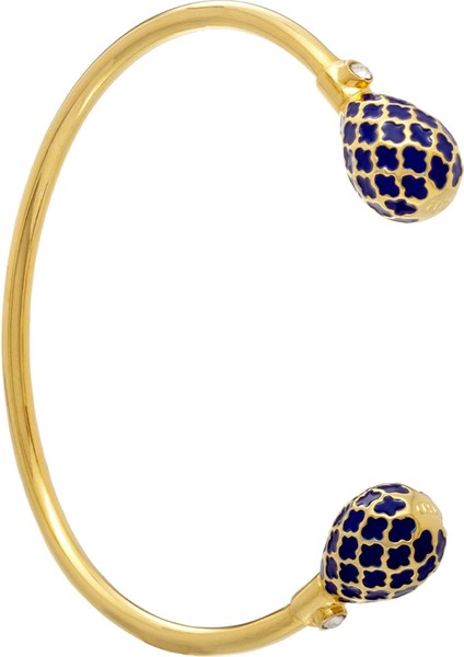Agama Deep Cobalt Gold Torque Bangle Kadın Bileklik