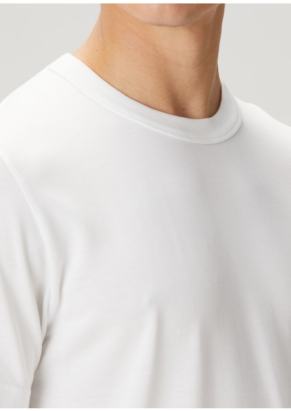 Regular Fit Beyaz Basic T-Shirt