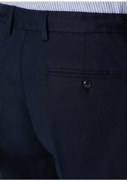 Lacivert Keten Pantolon
