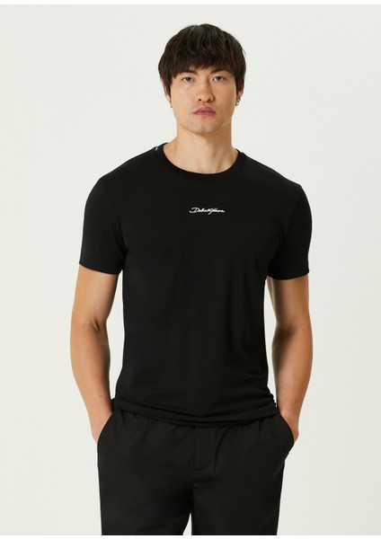 Siyah Logo Nakışlı T-Shirt