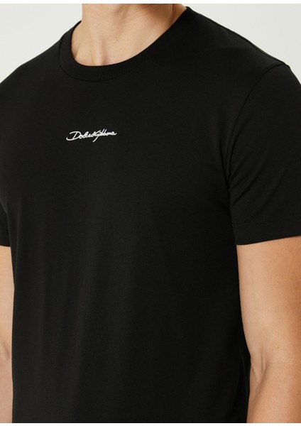 Siyah Logo Nakışlı T-Shirt indirimleri