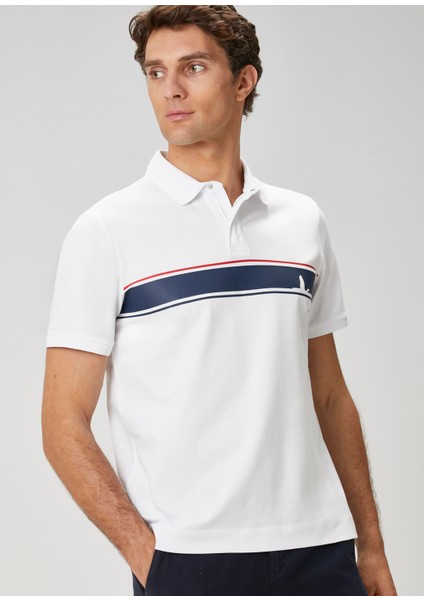 Beyaz Kaz Logolu Polo T-Shirt fırsatları