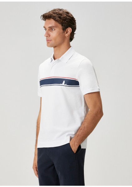 Beyaz Kaz Logolu Polo T-Shirt indirimleri