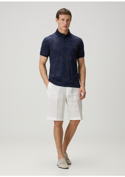 Lacivert Polo Yaka Etnik Desenli T-Shirt fiyatları