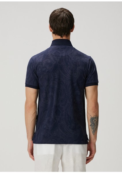 Lacivert Polo Yaka Etnik Desenli T-Shirt fırsatları