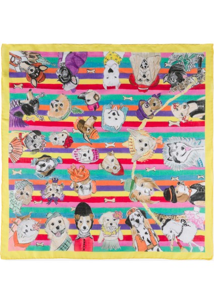 Woof Woof Rainbow Pamuk Fular