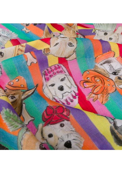 Woof Woof Rainbow Pamuk Fular