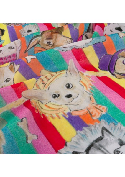 Woof Woof Rainbow Pamuk Fular