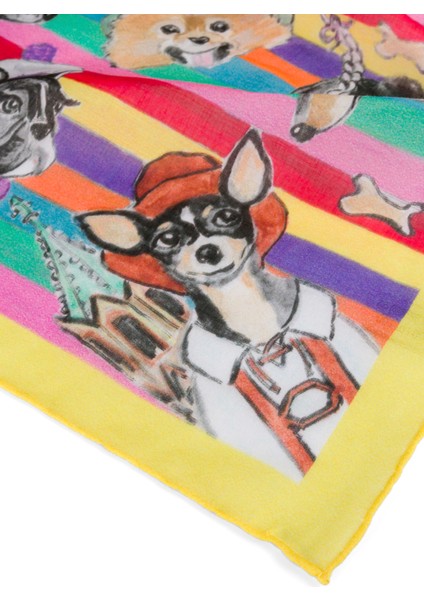 Woof Woof Rainbow Pamuk Fular