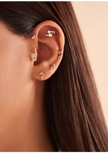 Vina Pırlanta Taşlı 14 Ayar Rose Altın Piercing fiyatları