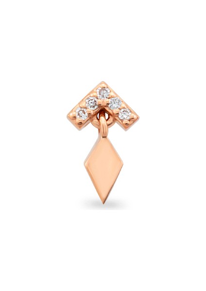 Vina Pırlanta Taşlı 14 Ayar Rose Altın Piercing modelleri