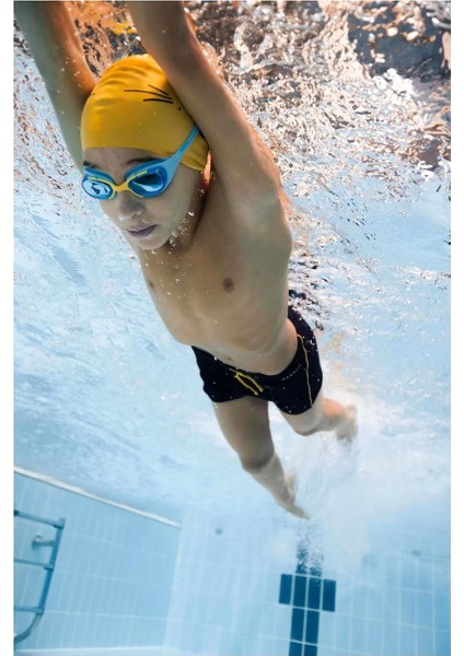 Mavi/sarı Çocuk Yüzücü Gözlüğü, Şeffaf Cam, Ayarlanabilir, Buğu Yapmaz indirimleri