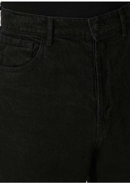 Siyah Keten Jean Pantolon fırsatları