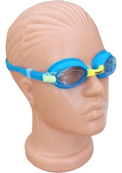Mavi Çocuk Yüzücü Gözlüğü, Uv Koruma, Su Geçirmez, Geniş Açılı ve Buğulanma Önleyici