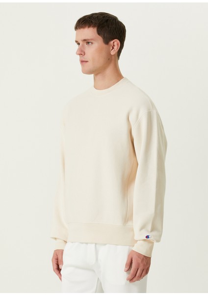 Krem Logo Nakışlı Sweatshirt modelleri