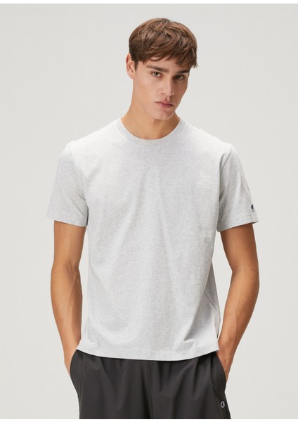 Grey Logo Embroidered T-Shirt