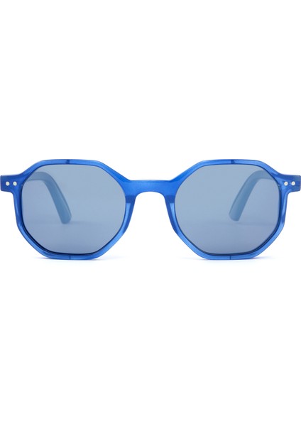 The Octagon Lacivert Asetat Unisex Güneş Gözlüğü