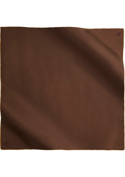 Kahverengi & Siyah Ipek Twill Kadın Eşarp