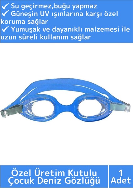 Çocuklar Için Ayarlanabilir Su Geçirmez Uv Korumalı Deniz Gözlüğü, Mavi Renk