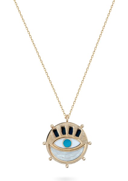 Cosmic Eye Mineli 14 Ayar Altın Kadın Kolye