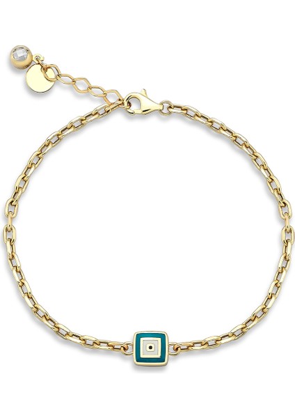 Evil Eye 14 Ayar Altın Kadın Charm Bileklik