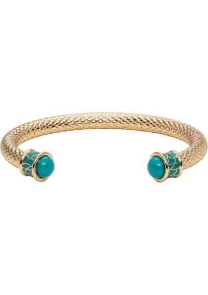 Salamander Turquoise Gold Torque Bangle Bracelet Bileklik
