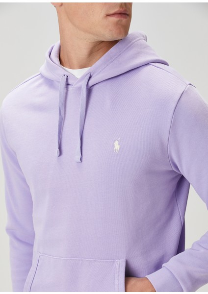 Lila Kapüşonlu Logo Detaylı Sweatshirt indirimleri