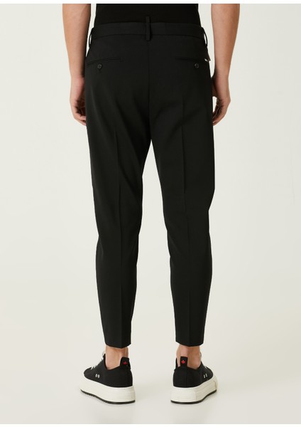Headquarter Skinny Siyah Yün Techno Pantolon