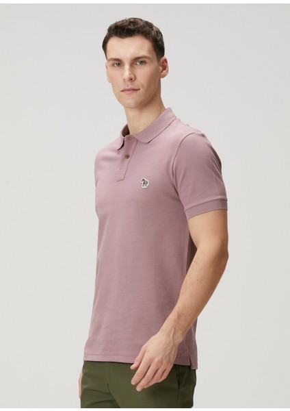 Gül Kurusu Polo Yaka Organik Pamuk T-Shirt
