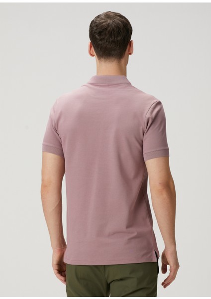 Gül Kurusu Polo Yaka Organik Pamuk T-Shirt