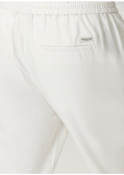 Essentials Kırık Beyaz Bel Kordonlu Twill Pantolon