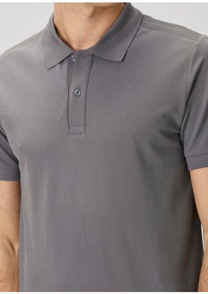 Gri Polo Yaka T-Shirt