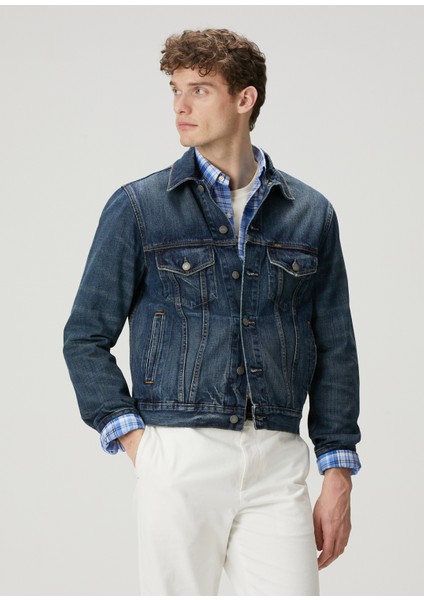 Koyu Mavi Denim Ceket