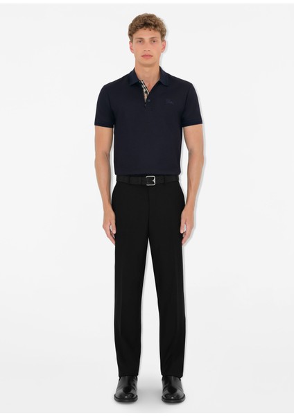 Eddie Lacivert Pamuklu Polo Yaka Kısa Kollu Erkek T-Shirt fiyatları