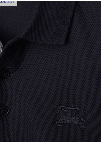 Eddie Lacivert Pamuklu Polo Yaka Kısa Kollu Erkek T-Shirt indirimleri