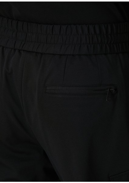 Siyah Beli Kordonlu Jogger Pantolon