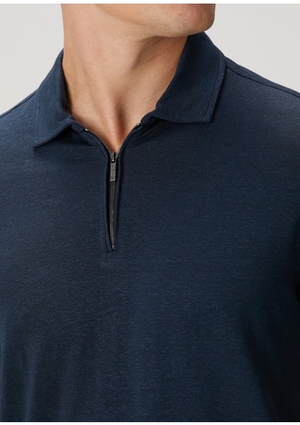 Lacivert Polo Yaka Keten T-Shirt indirimleri