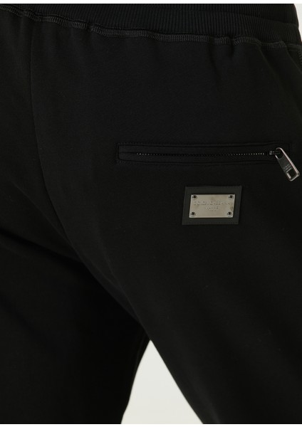 Siyah Beli Kordonlu Jogger Eşofman Altı