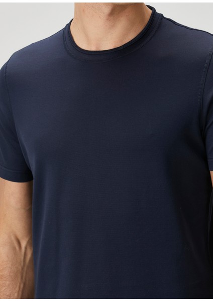 Lacivert Merserize T-Shirt