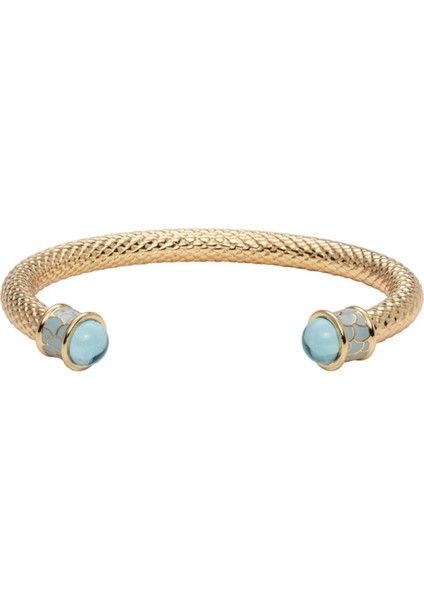 Salamander Torque Bangle Aquamarine Gold Bileklik