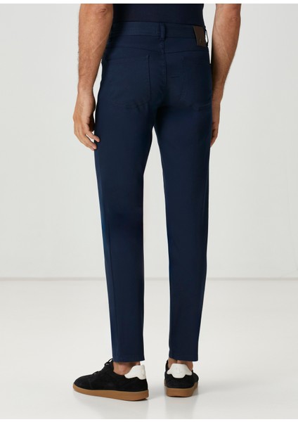 Lacivert Twill Dokulu Spor Pantolon