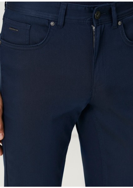 Lacivert Twill Dokulu Spor Pantolon